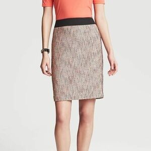 Banana Republic Woven Blood Orange Tweed Career Pencil Skirt Women's Size 14